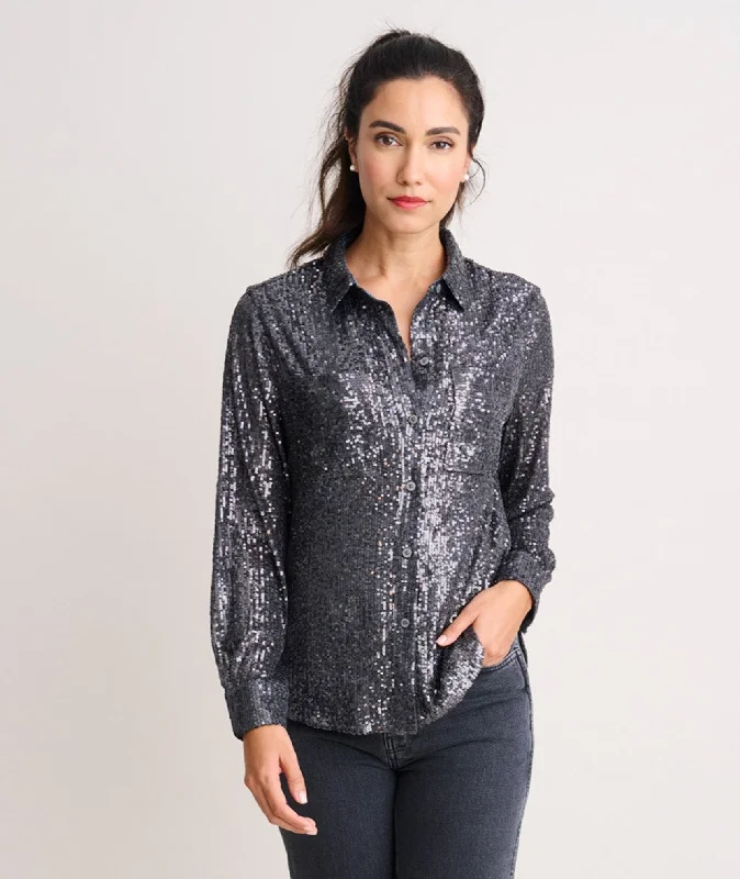 Women's Blouse with Square CollarSequin Harlow Shirt - FINAL SALE