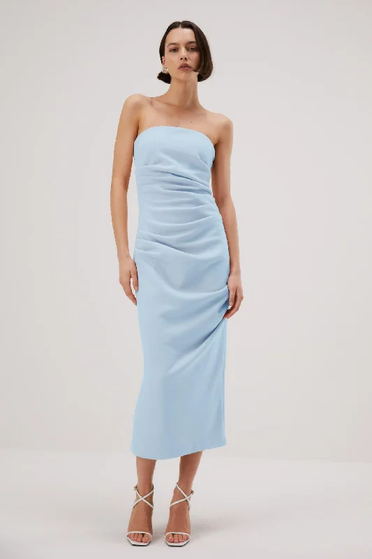 Women's U-Shaped Collar DressesMisha Calandra Midi Dress - Sky Blue