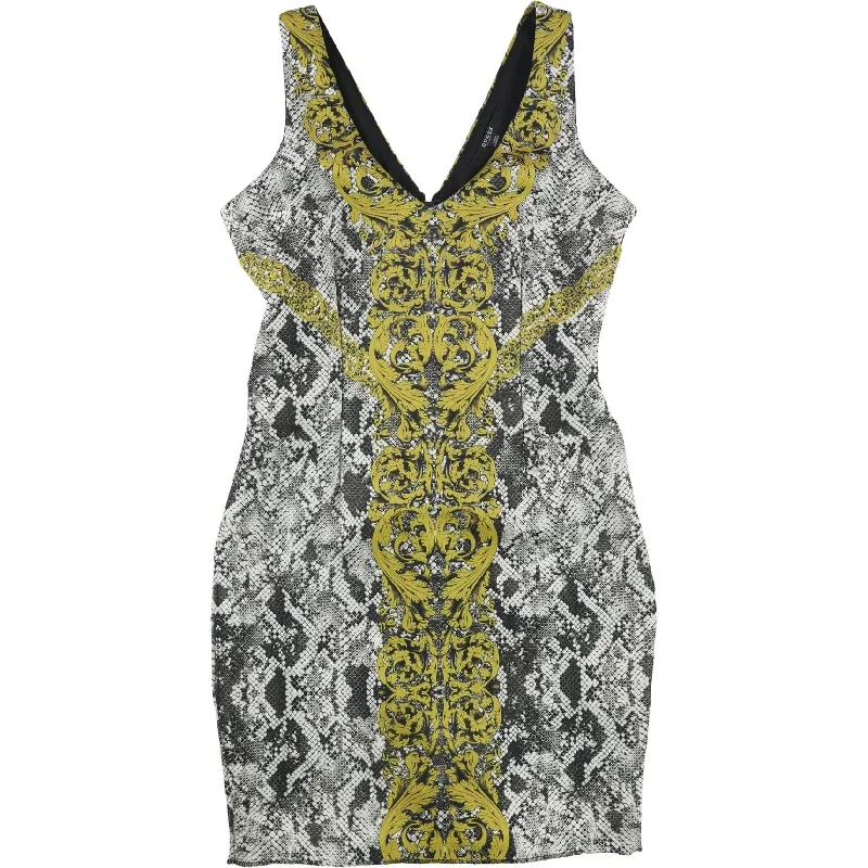 Women's Wide Collar DressesGuess Womens Python-Print Bodycon Dress