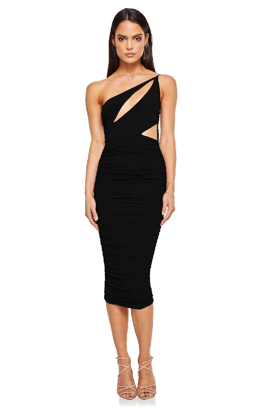 Women's Boat-Neck DressesNookie Envy Midi Dress - Black