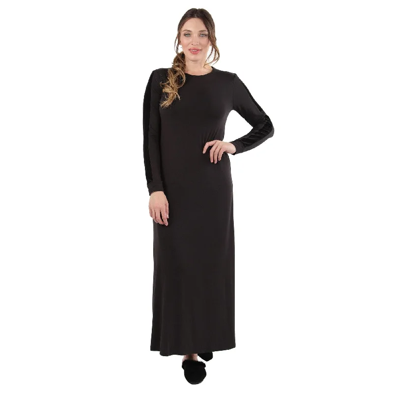 women's pajamas in soft, breathable materialsOVER THE HEAD GOWN WITH VELVET TRIM CNL00158