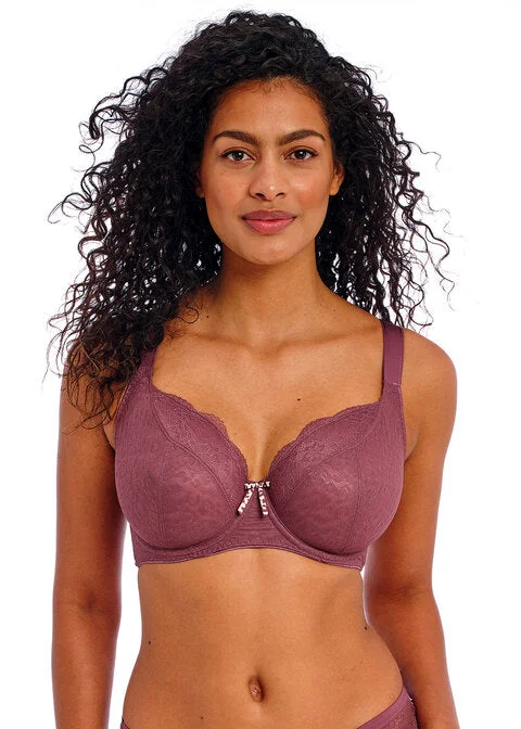 convertible bra with silicone strips for supportFreya Fancies Iced Mocha Uw Balcony Bra