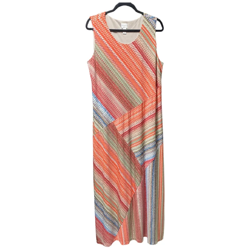 Women's Low Collar DressesDress Casual Maxi By Chicos In Coral, Size: Xl