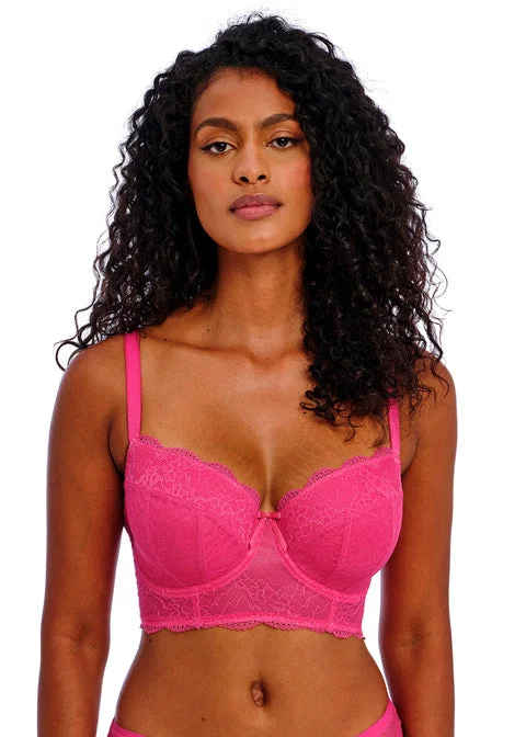 plus-size wireless braFreya Fancies Hot Pink Uw Longline Bra