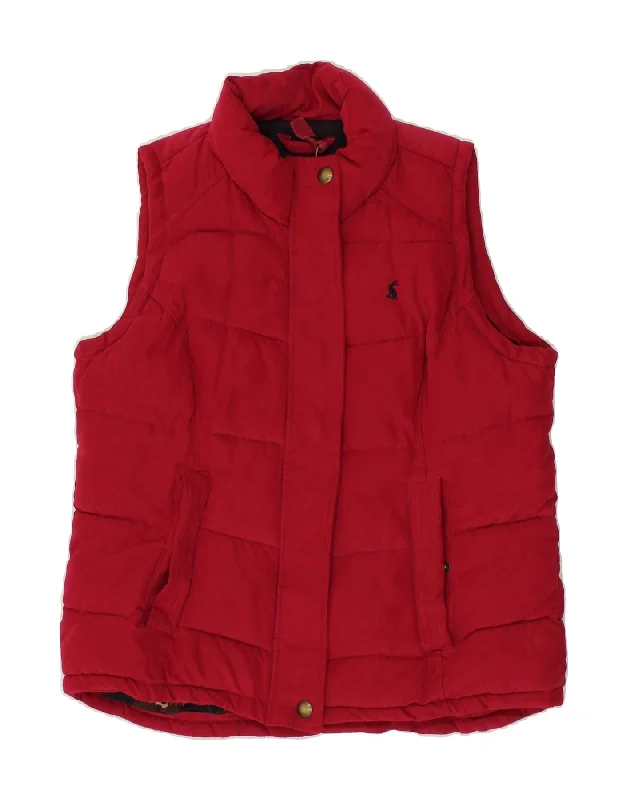 Women's Coats with SleevesJULES Womens Padded Gilet UK 12 Medium Red Polyester