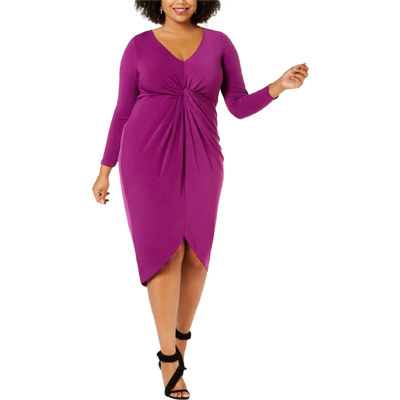 Women's Collarless DressesSoprano Womens Twist-Front Bodycon Dress