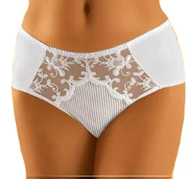 stretchable satin hipster panties with a lace trim for a luxurious feelLadies Elegant Comfortable Deep Brief With Embroidered Sexy Sheer Lace Panel