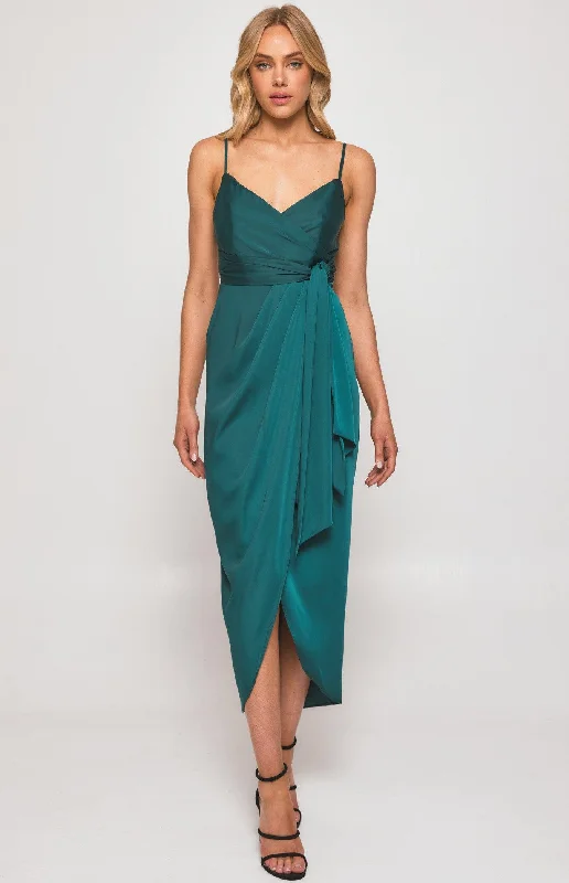 Women's Boat Collar DressesSamba Midi Dress - Emerald