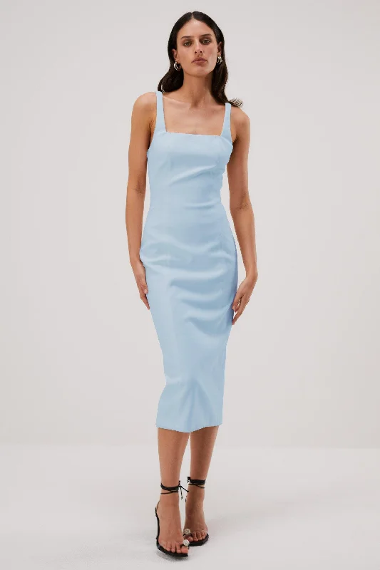 Women's Low Collar DressesMisha Beck Bonded Midi Dress - Sky Blue