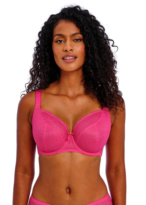 wireless mastectomy bra with soft cupsFreya Fancies Hot Pink Uw Balcony Bra