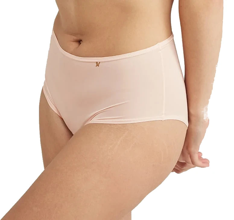 moisture-wicking silk panties for hot and humid weatherLadies Blus Pink Super Stretch Elastic Free Recycled Microfibre Comfortable Seamless High Waisted Light Control Brief