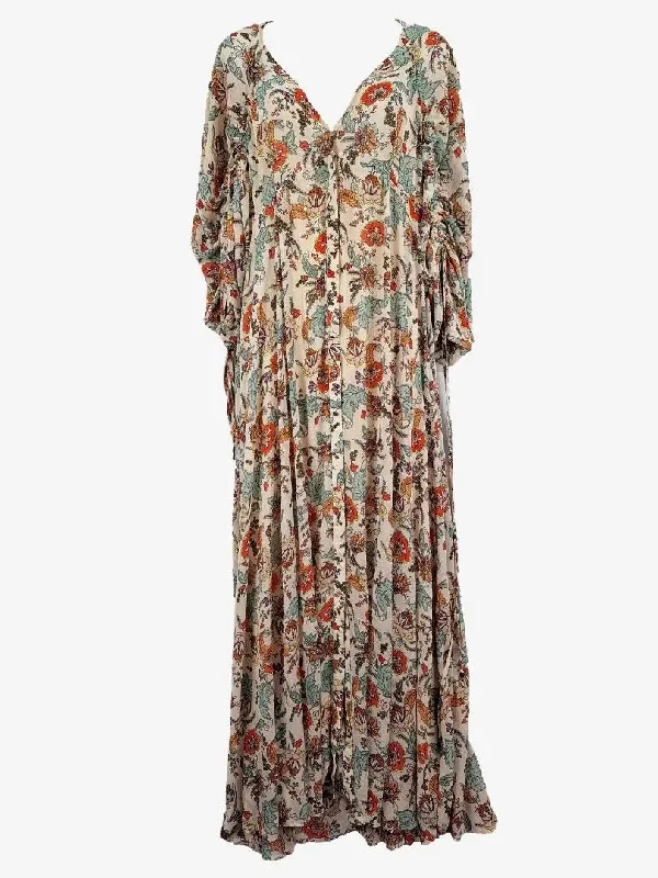 Women's Peter Pan Collar DressesFree People Whimsical Floral Maxi Dress Size M