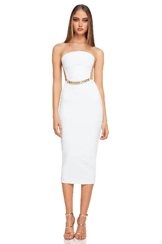 Women's Peter Pan Collar DressesNookie Scandal Midi Dress - White