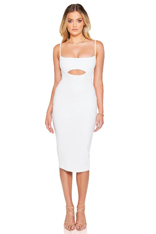 Women's Asymmetrical DressesNookie Bliss Midi Dress - Ivory