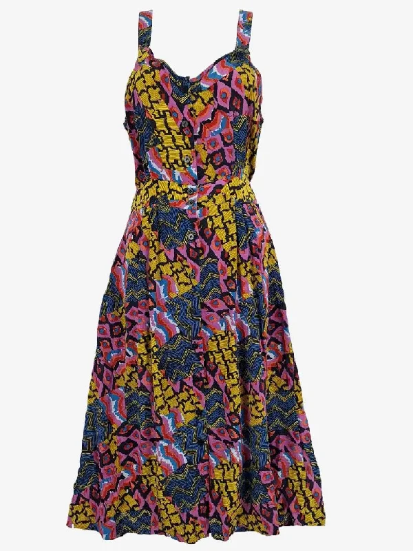 Women's High Collar DressesGorman Funky Tribal Print Silk Maxi Dress Size 10