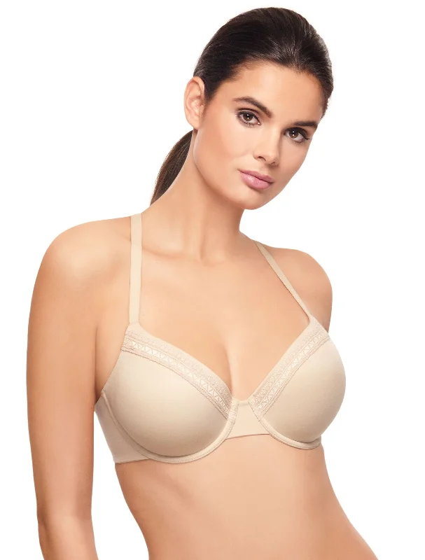 smoothing high-neck braPerfect Primer Underwire T-Shirt Bra in Sand