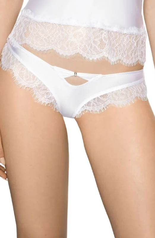 floral lace thong panties with a high-cut design and stretchable waistbandLadies Beautiful Soft Stretch Satin Feel Diamante Bow Eyelashes Lace Trim Brief A166