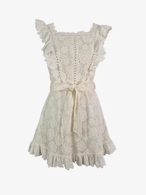 Women's Midi DressesIndikah Lace Frilled Mini Dress Size 8