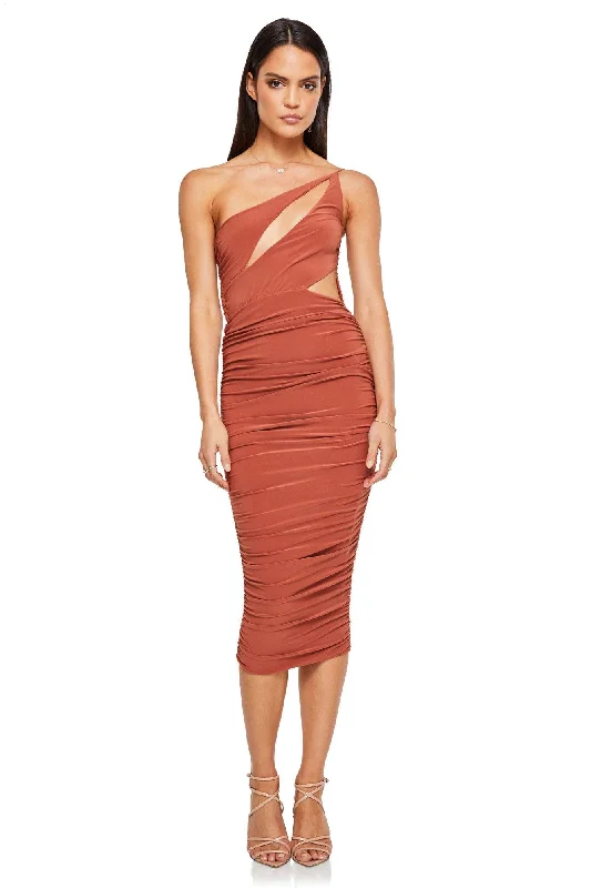 Women's Square-Neck DressesNookie Envy Midi Dress - Rust