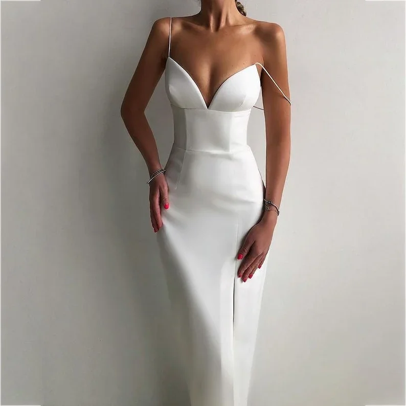 Women's Shirt Collar DressesBackless Dress Bodycon Dress Bandage Runway Dress V Neck Dress Maxi Evening Dress    S2389