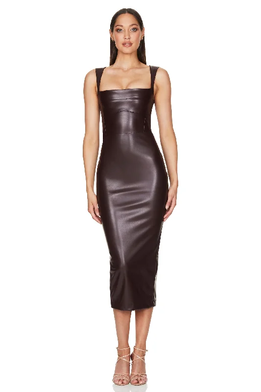 Women's Boat-Neck DressesNookie Alexia Midi Dress - Chocolate