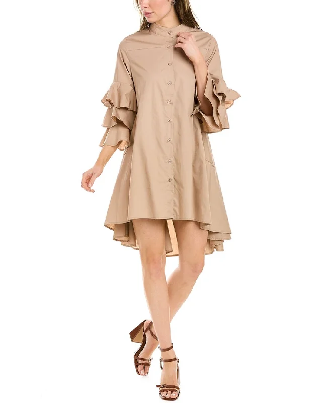  Women's A-Line DressesGracia Layered Ruffle Sleeve Shirtdress