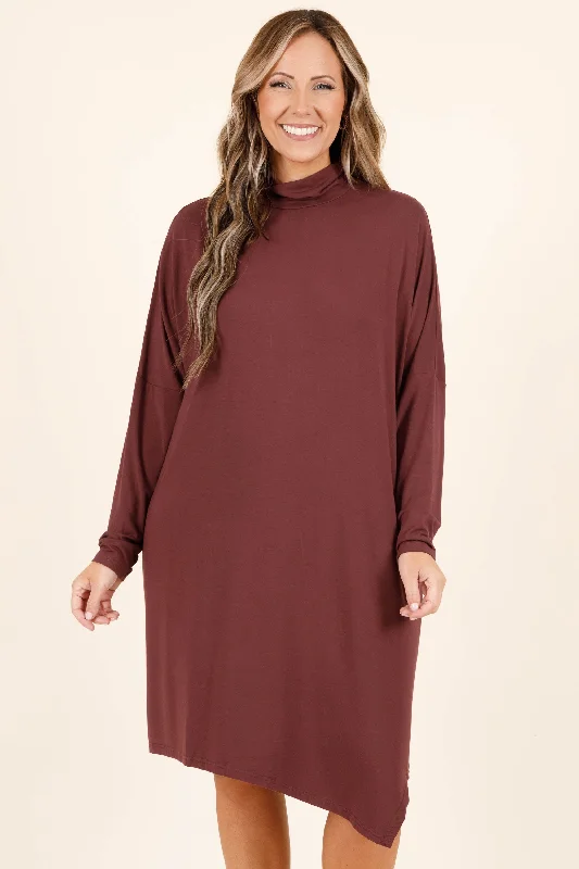 Women's Wide-Neck DressesWardrobe Essential Dress, Plum